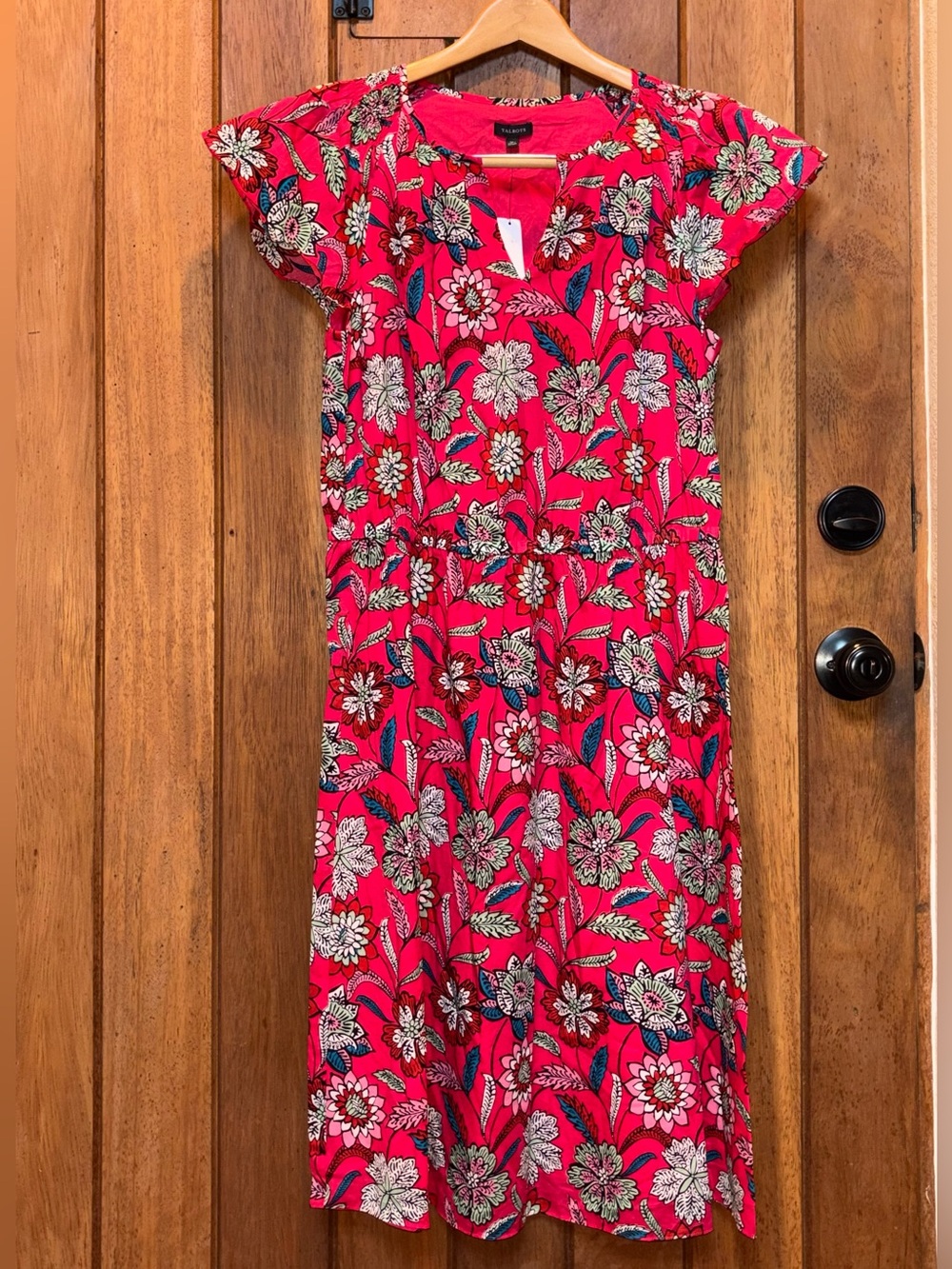 Talbots Deep Pink Fall Floral Dress